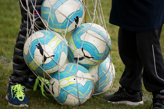 Bollar i bollnät i matchen i DM mellan Tågarp och IFK