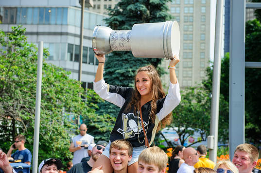 Catherine Martin, of Blairsville, Pennsylvania, holds up a
