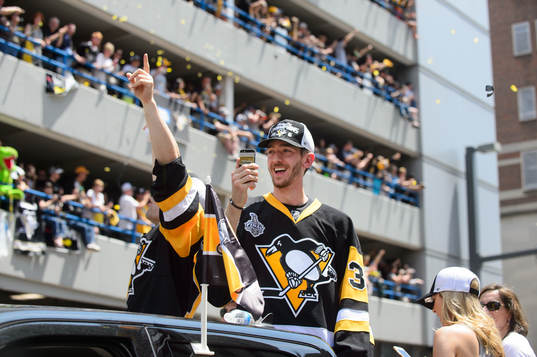 Pittsburgh Penguins goalie Matt Murray (30) reacts to the