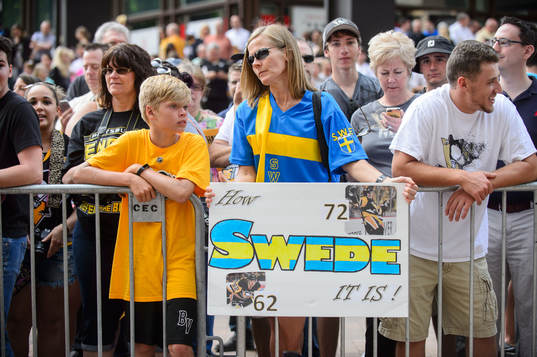 Lynette Disanti, of Sarver, Pennsylvania, holds a sign of