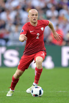 Polens Michal Pazdan i fotbollsmatchen mellan Tyskland och