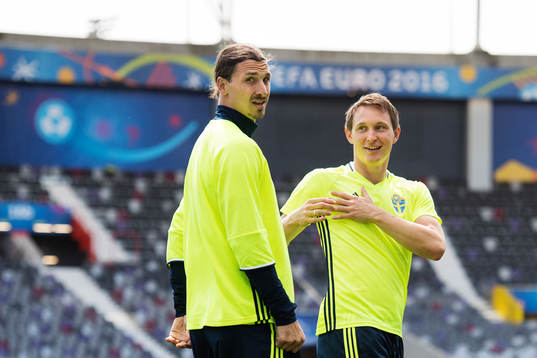 Zlatan Ibrahimovic och Kim Källström på Sveriges