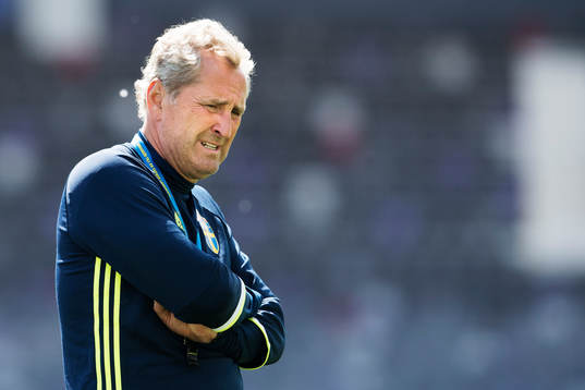 Förbundskapten Erik Hamrén på Sveriges fotbollslandslags