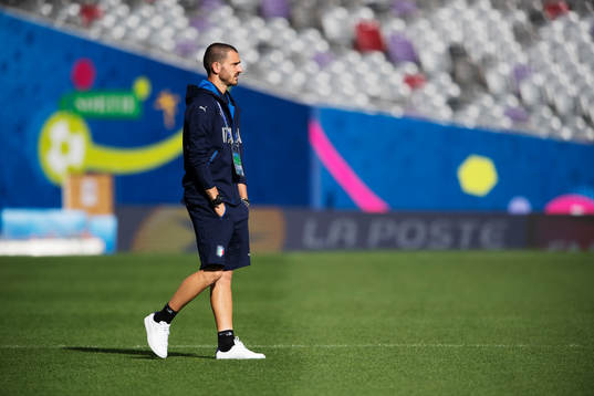 Leonardo Bonucci på Italiens fotbollslandslags träning
