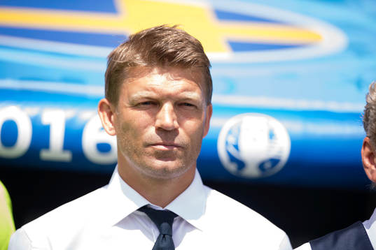 Sveriges players manager Marcus Allbäck  i fotbollsmatchen