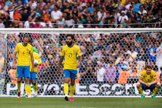 Sveriges Andreas Granqvist, Jimmy Durmaz och Kim