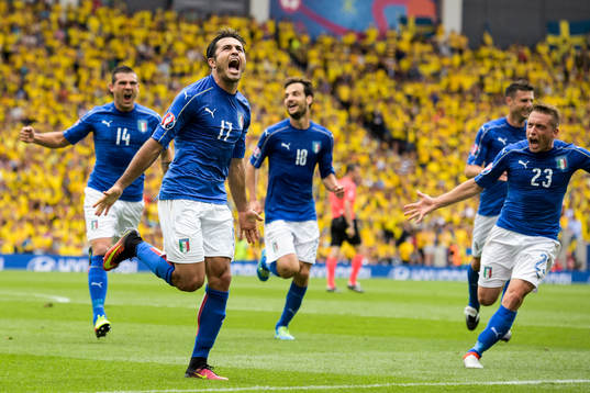 Italiens Stefano Sturaro, Eder, Marco Parolo och Emanuele