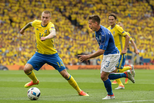 Sveriges Victor Nilsson Lindelöf och Italiens Emanuele