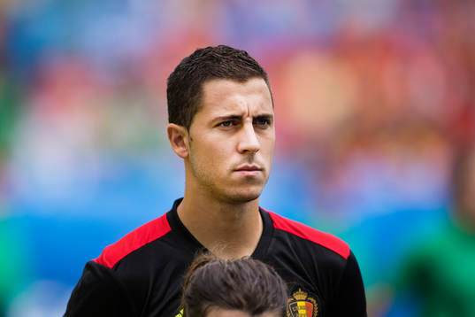 Belgiens Eden Hazard  i fotbollsmatchen mellan Belgien och