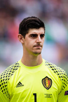 Belgiens målvakt Thibaut Courtois i fotbollsmatchen mellan