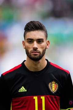 Belgiens Yannick Carrasco  i fotbollsmatchen mellan Belgien