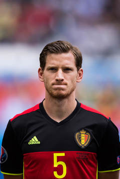 Belgiens Jan Vertonghen  i fotbollsmatchen mellan Belgien