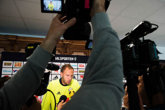 Andreas Granqvist på Sveriges fotbollslandslags pressträff