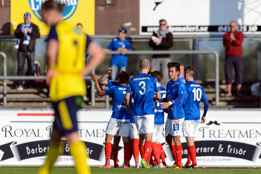 Åtvidabergs spelare jublar