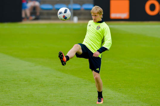 Sveriges Emil Forsberg på Sveriges fotbollslandslags