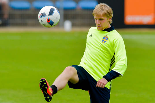 Sveriges Emil Forsberg på Sveriges fotbollslandslags