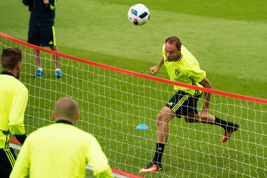 Andreas Granqvist på Sveriges fotbollslandslags träning