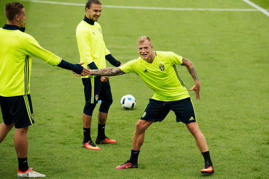 Pontus Jansson, Erik Johansson och John Guidetti på
