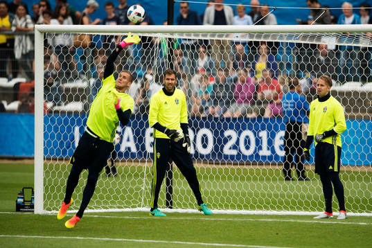 Målvakterna Robin Olsen, Andreas Isaksson och Patrik