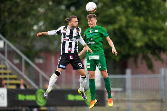 Landskronas Filip Pivkovski och Prespas Ilir Tahiri i
