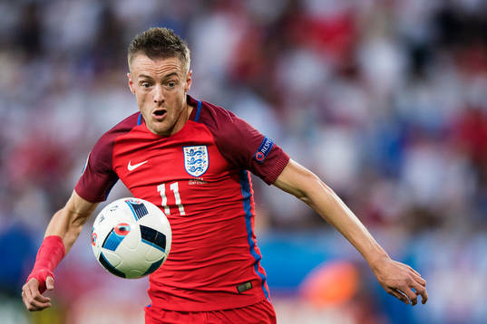 Englands Jamie Vardy i fotbollsmatchen mellan Slovakien och