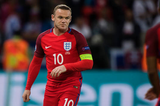Englands Wayne Rooney i fotbollsmatchen mellan Slovakien