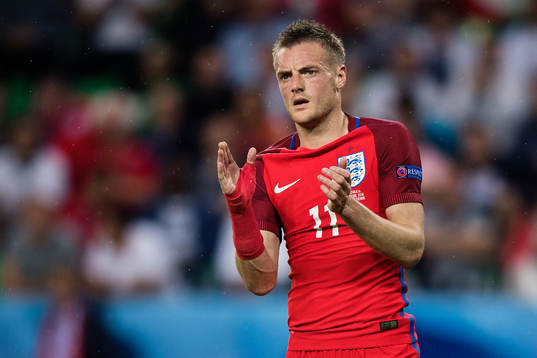 Englands Jamie Vardy  i fotbollsmatchen mellan Slovakien