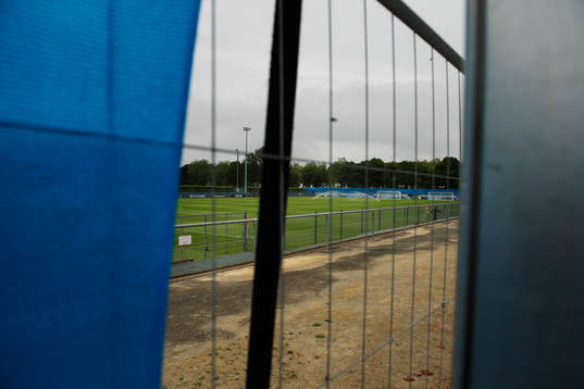 Generell vy över planen där Sveriges fotbollslandslag har