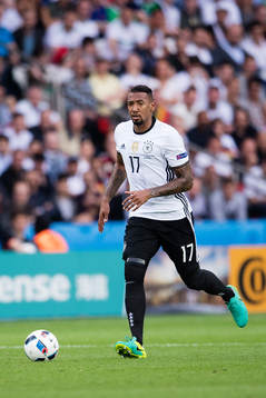 Tysklands Jerome Boateng  i fotbollsmatchen mellan