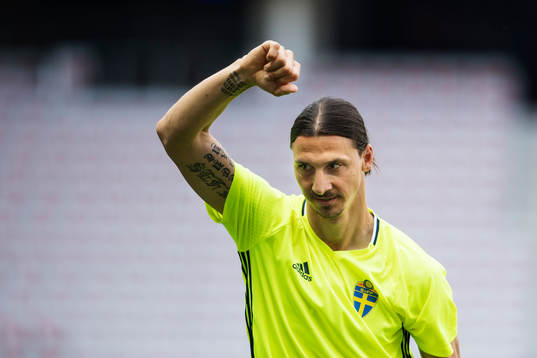 Zlatan Ibrahimovic på Sveriges fotbollslandslags träning