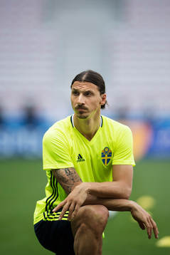 Zlatan Ibrahimovic på Sveriges fotbollslandslags träning