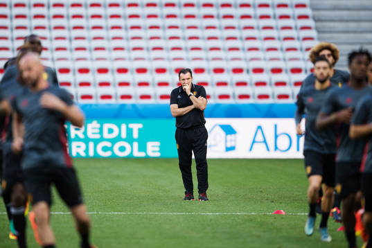 Förbundskapten Marc Wilmots på Belgiens fotbollslandslags