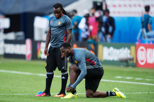 Jordan Lukaku och Romelu Lukaku på Belgiens