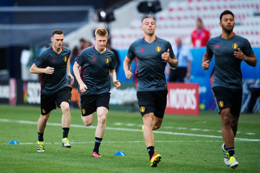 Thomas Vermaelen och Kevin de Bruyne på Belgiens