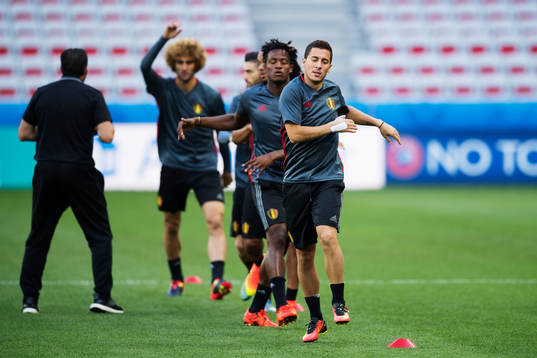 Eden Hazard på Belgiens fotbollslandslags träning