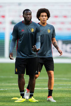 Romelu Lukaku och Axel Witsel på Belgiens