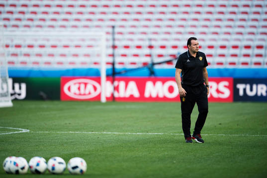 Förbundskapten Marc Wilmots på Belgiens fotbollslandslags