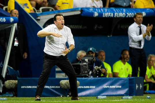 Belgiens förbundskapten Marc Wilmots i fotbollsmatchen