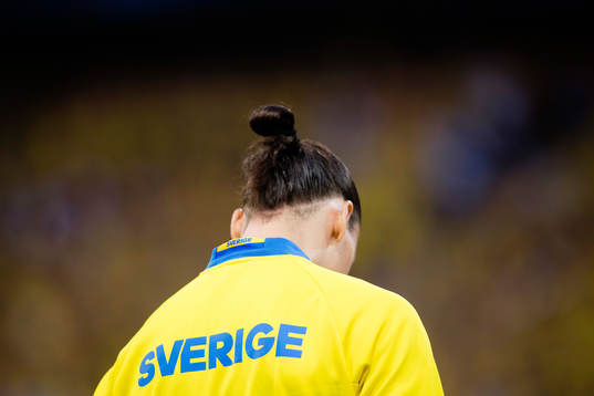 Sveriges Zlatan Ibrahimovic går in på planen