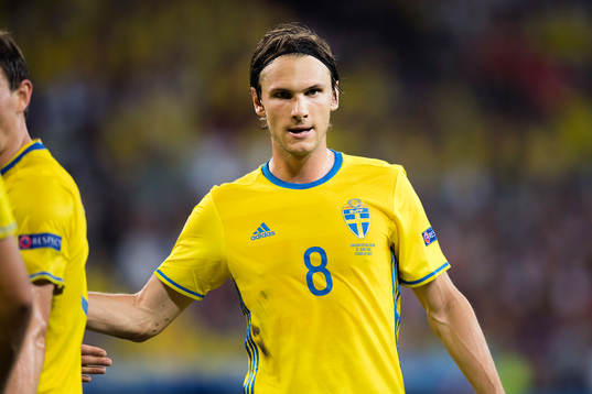 Sveriges Albin Ekdal i fotbollsmatchen mellan Sverige och