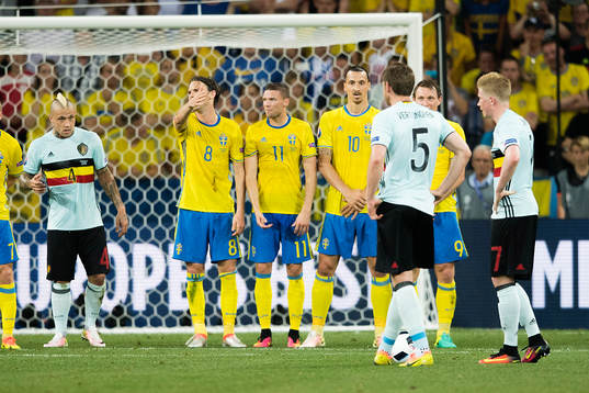 Sveriges Albin Ekdal, Marcus Berg, Zlatan Ibrahimovic och
