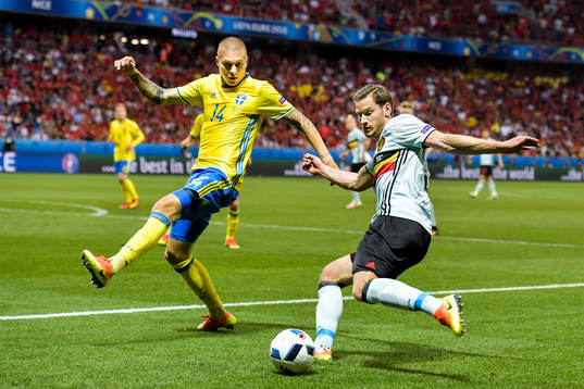 Sveriges Victor Nilsson Lindelöf och Belgiens Jan
