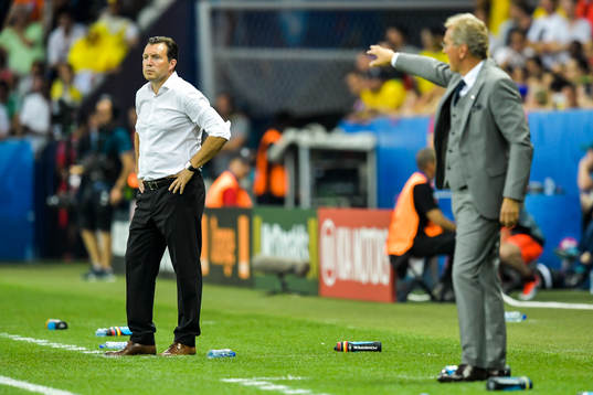 Belgiens förbundskapten Marc Wilmots och Sveriges