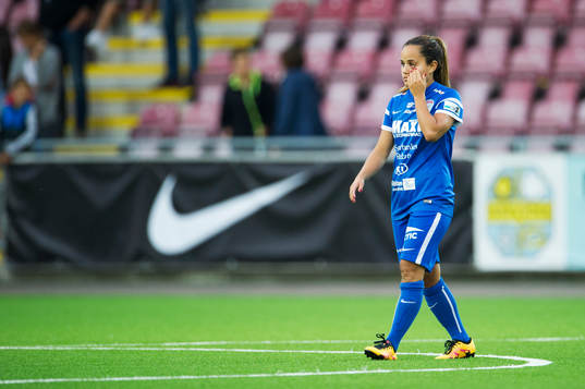 Eskilstunas Malin Diaz Pettersson ser deppig ut