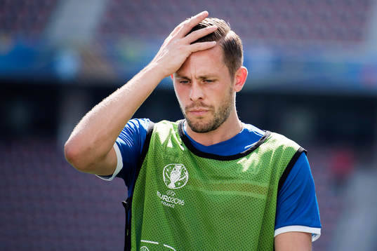 Gylfi Sigurdsson på Islands fotbollslandslags träning