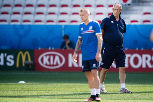 förbundskapten Lars Lagerbäck  på Islands