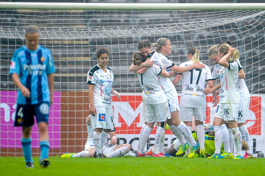 Umeås spelare jublar