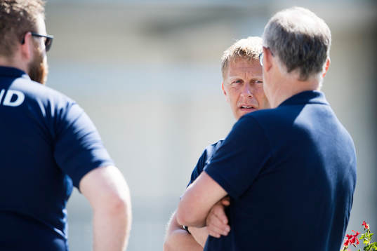 Islands förbundskaptener  Heimir Hallgrimsson och Lars