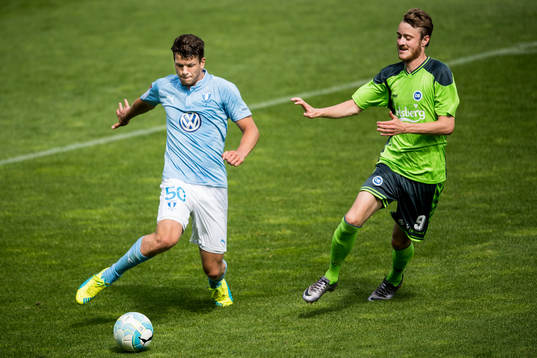 Malmö FFs Mattias Andersson och Odense Rasmus Jönsson