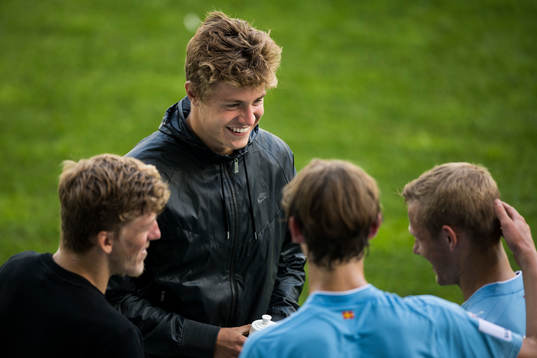 Malmö FFs Mattias Svanberg och Teddy Bergqvist , Hugo